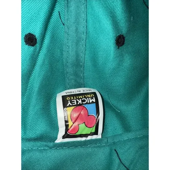 Vtg 90s Disney Mickey Unlimited Hat Embroidered Colorblock Snapback Trucker Cap - Picture 8 of 9